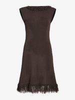 Proenza Schouler Still Life image of Saski Dress in Cotton in Textured Fringe Intarsia in Earth