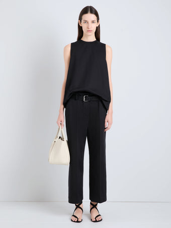 Proenza Schouler Front full length image of model wearing Nila Pant in Cotton Drill in Black
