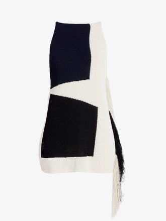 Proenza Schouler Still Life image of Saskia Top in Textured Fringe Intarsia in Sand Multi