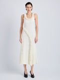 Proenza Schouler Front full length image of model wearing Nilo Dress in Textured Jacquard in Off White