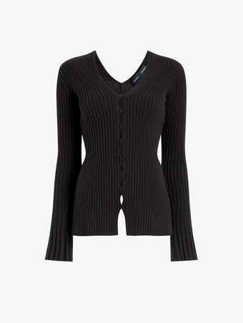 Proenza Schouler Still Life image of Valeria Top in Transitional Cashmere in Espresso