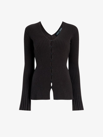 Proenza Schouler Still Life image of Valeria Top in Transitional Cashmere in Espresso