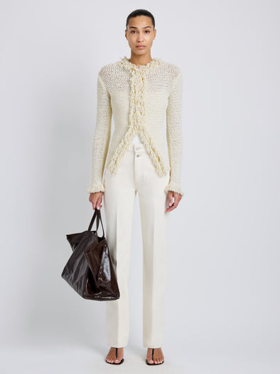 Proenza Schouler Still Life image of Nilo Top in Textured Jacquard in Off White