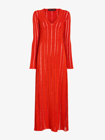 Proenza Schouler Still Life image of Maelle Dress in Drop Needle Tweed in Red Multi
