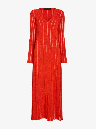 Proenza Schouler Still Life image of Maelle Dress in Drop Needle Tweed in Red Multi