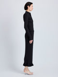 Proenza Schouler Side full length image of model wearing Monet Top in Fine Bobble Knit in Black