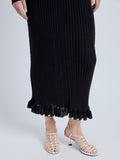 Proenza Schouler Detail image of model wearing Monet Skirt in Fine Bobble Knit in Black