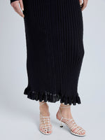 Proenza Schouler Detail image of model wearing Monet Skirt in Fine Bobble Knit in Black