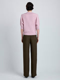 Proenza Schouler Back full length image of model wearing Vella Top in Transitional Cashmere in Blush
