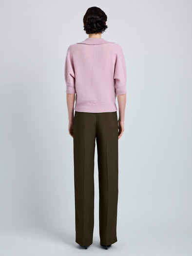 Proenza Schouler Back full length image of model wearing Vella Top in Transitional Cashmere in Blush