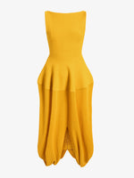 Proenza Schouler Still Life image of Sukki Dress in Draped Viscose in Marigold