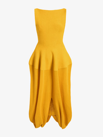 Proenza Schouler Still Life image of Sukki Dress in Draped Viscose in Marigold