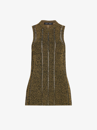 Proenza Schouler Still Life image of Maelle Top in Drop Needle Tweed in Black Multi