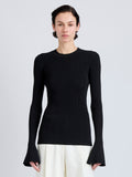 Proenza Schouler Front cropped image of model wearing Nir Top in Silk Viscose in Black