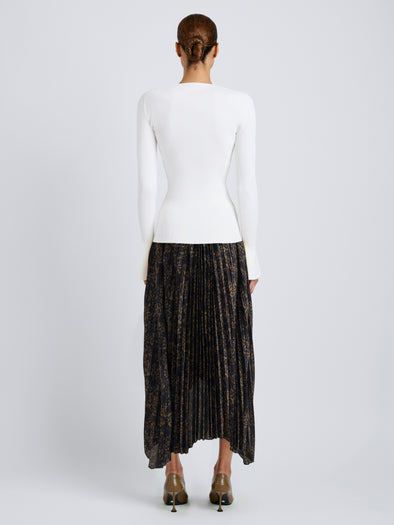 Proenza Schouler Back full length image of model wearing Nir Top in Silk Viscose in White