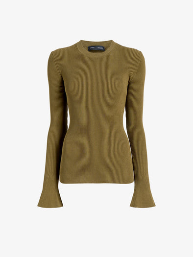 Proenza Schouler Still Life image of Nir Top in Silk Viscose in Fatigue