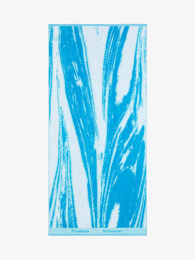 Proenza Schouler Still life image of Printed Towel in Sky Blue Multi