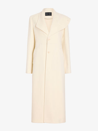 Proenza Schouler Still Life image of Alix Coat in Compact Melton Wool in Ivory