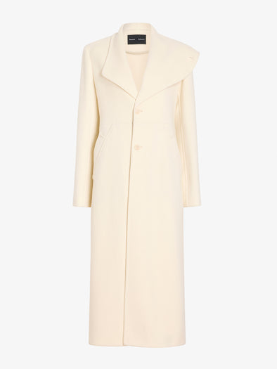 Proenza Schouler Still Life image of Alix Coat in Compact Melton Wool in Ivory