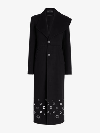 Proenza Schouler Still Life image of Alix Coat in Compact Melton Wool in Black