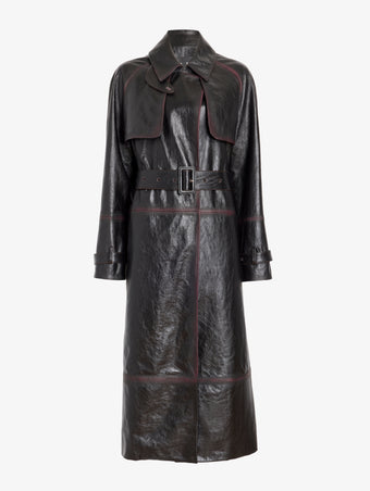 Proenza Schouler Still Life image of Kasia Coat in Burnished Leather in Amarone Black