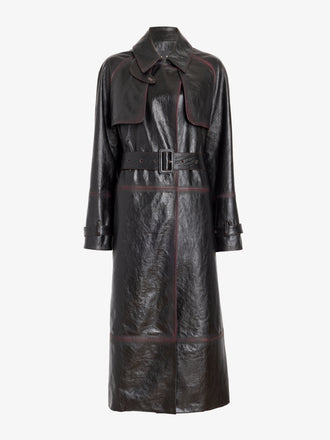 Proenza Schouler Still Life image of Kasia Coat in Burnished Leather in Amarone Black