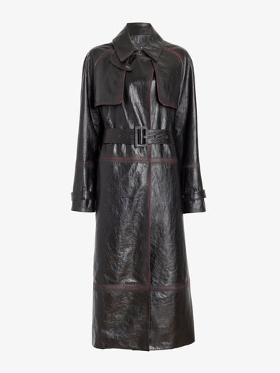 Proenza Schouler Still Life image of Kasia Coat in Burnished Leather in Amarone Black