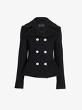 Proenza Schouler Still Life image of Romane Jacket in Compact Melton Wool in Black
