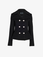 Proenza Schouler Still Life image of Romane Jacket in Compact Melton Wool in Black