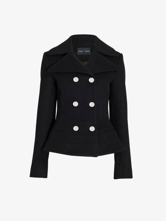 Proenza Schouler Still Life image of Romane Jacket in Compact Melton Wool in Black