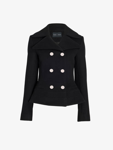Proenza Schouler Still Life image of Romane Jacket in Compact Melton Wool in Black