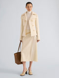 Proenza Schouler Front full length image of model wearing Laney Jacket In Semigloss Leather in Black