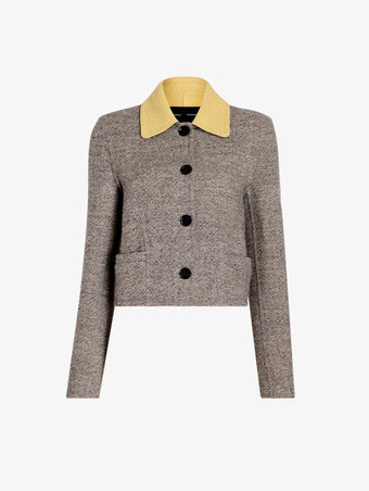 Proenza Schouler Still Life image of Gaelle Jacket in Double Face Melange Outerwear in Ecru Tahini Multi