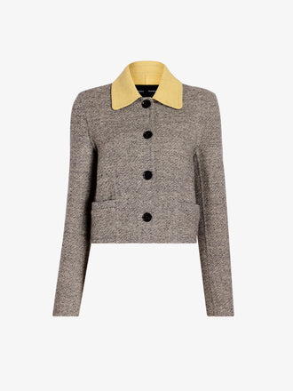 Proenza Schouler Still Life image of Gaelle Jacket in Double Face Melange Outerwear in Ecru Tahini Multi