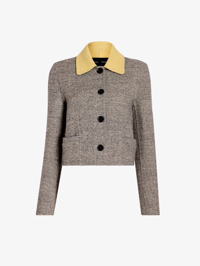 Proenza Schouler Still Life image of Gaelle Jacket in Double Face Melange Outerwear in Ecru Tahini Multi