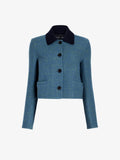 Proenza Schouler Still Life image of Gaelle Jacket in Double Face Melange Outerwear in Green Midnight Multi