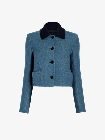 Proenza Schouler Still Life image of Gaelle Jacket in Double Face Melange Outerwear in Green Midnight Multi