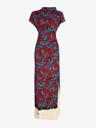 Proenza Schouler Still Life image of Anais Dress in Printed Stretch Cady in Madder Multi