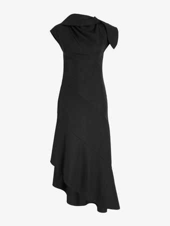 Proenza Schouler Still Life image of Elodine Dress in Tropical Wool in Black