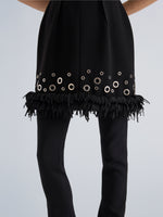 Proenza Schouler Detail image of model wearing Grazziela Dress in Matte Double Crepe in Black