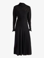 Proenza Schouler Still Life image of Golda Dress in Textured Sheer Jersey in Black