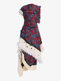 Proenza Schouler Still Life image of Bodine Dress in Printed Stretch Cady in Madder Multi