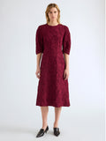 Proenza Schouler Front full length image of model wearing Verretta Coat In Alpaca Coating in Chocolate