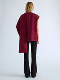 Proenza Schouler Back full length image of model wearing Lina Top in Crushed Silk in Wine