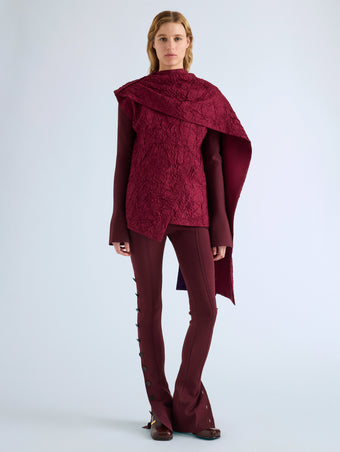 Proenza Schouler Front full length image of model wearing Laney Jacket In Semigloss Leather in Black