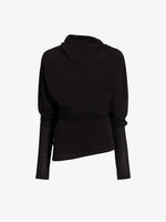 Proenza Schouler Still Life image of Golda Top in Gauzy Jersey in Black