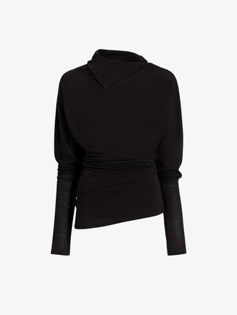 Proenza Schouler Still Life image of Golda Top in Gauzy Jersey in Black