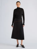 Proenza Schouler Front full length image of model wearing Daria Jacket In Plaid Wool Suiting in Grey Multi