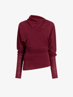 Proenza Schouler Still Life image of Golda Top in Gauzy Jersey in Wine