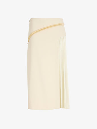 Proenza Schouler Still Life image of Justine Skirt in Bonded Wool Satin in Off White Tahini